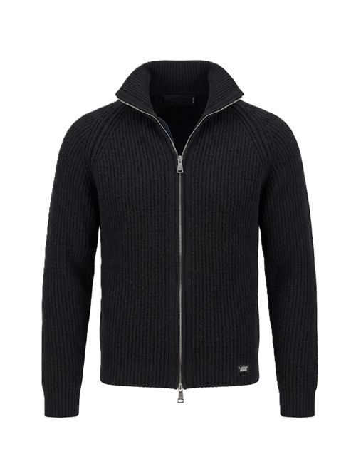 Felted CardiganCardigan zip in filato bouclé infeltrito Massimo Osti Studio | 21MMKN016A-110784A999 BLACK